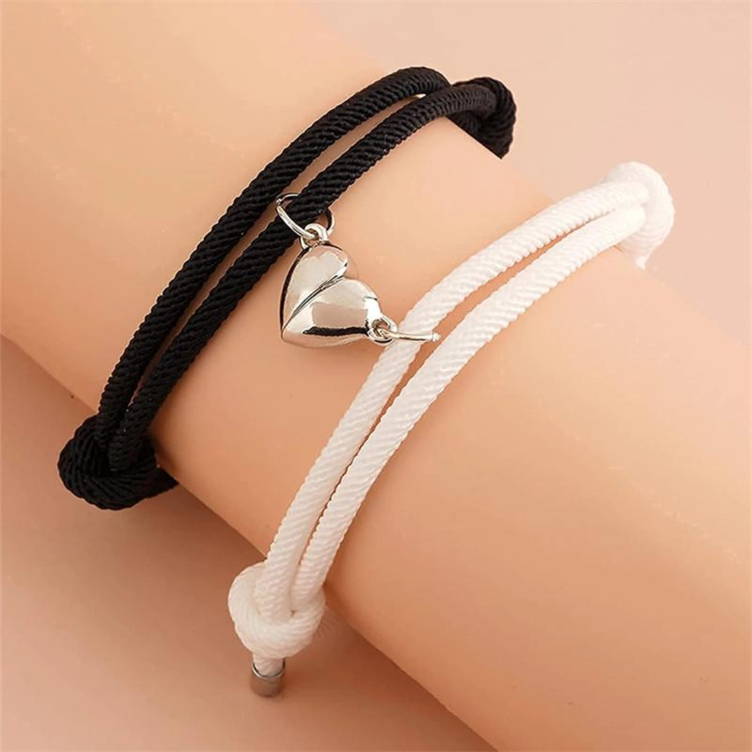 Juego de pulseras de pareja con imán de amor 2 uds